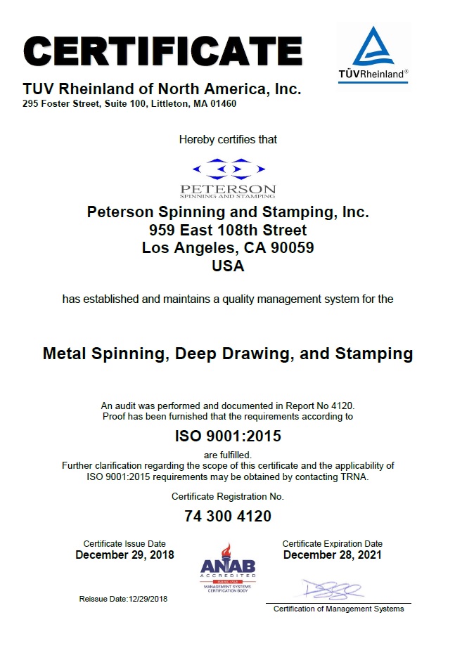 ISO 2015 Cert